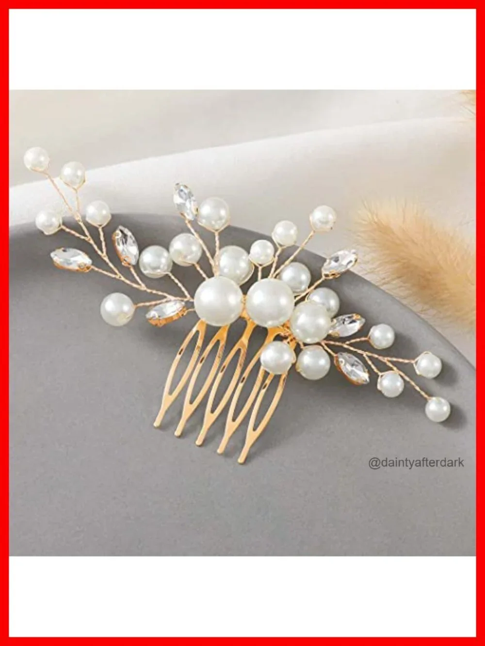 Pearl Hair Comb Rhinestone Bridal Hair Clip Crystal Hair Piece